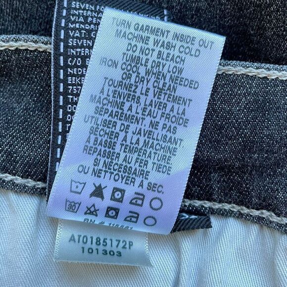 7 FOR ALL MANKIND Mens Paxtyn Skinny Performance Jeans 32 x 29 Black Denim Luxe - Picture 11 of 11